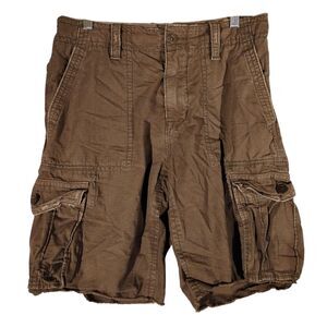American Eagle vintage cargo shorts mens 30 brown ripstop Y2K cut off cotton